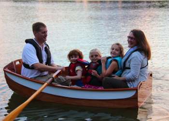 CLC Eastport Ultralight dinghy, loaded. John Harris and family