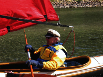 Using the paddle in Walela, Hugh's wife's Serendipity sister, Cedar Key, 2009