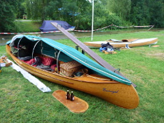 Enno's tent for his open sailing canoe
