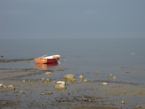 Spindrift 11N sailing dinghy on the shore of the Lake of Constance